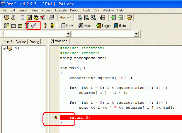 How To Set A Breakpoint In Dev-c++